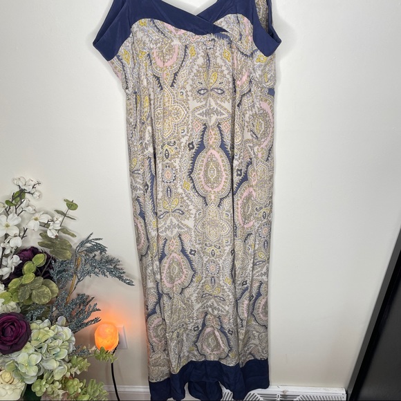 GYPSY 05 Nusa Dua Paisley Silk Maxi Dress Navy Blue {S9} - Picture 6 of 7